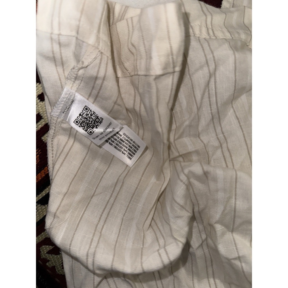 Universal Thread™ Short Sleeve Wrap Waist Midi Shirtdress Cream Striped XL - Picture 12 of 14